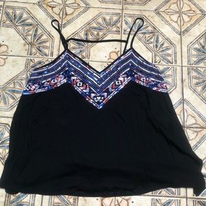 Black Express tank top with sequins